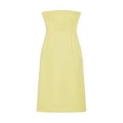 Gele Midi Jurk met Verstelbare Bandjes Sportmax , Yellow , Dames