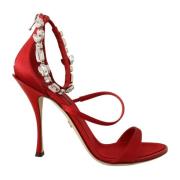 Rode Kristal Sandalen Dolce & Gabbana , Red , Dames