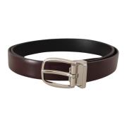 Stijlvolle Leren Riem met Zilveren Detail Dolce & Gabbana , Brown , He...