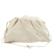 Pre-owned Leather clutches Bottega Veneta Vintage , White , Dames