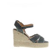 Grijze Sleehak Espadrilles Kruis Stof Lurex Castañer , Gray , Dames