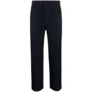 Navy Blue Geplooide Broek Hoge Taille Issey Miyake , Blue , Heren