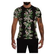 Elegante Bloemen Crewneck Tee voor Mannen Dolce & Gabbana , Multicolor...