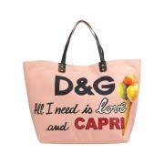 Designer Shopping Tas Katoen Leren Details Dolce & Gabbana , Multicolo...