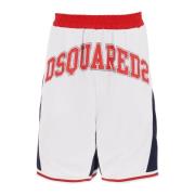 Kleur-Blok Mesh Sweatshorts Dsquared2 , Multicolor , Heren