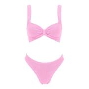 Ruched Bikini Set Hunza G , Pink , Dames