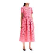 Bloemen Kant Midi Jurk Self Portrait , Pink , Dames