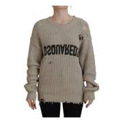 Beige Gebreide Pullover Sweater Dsquared2 , Beige , Dames