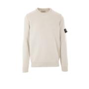 Ivoor Wol Gebreide Trui Stone Island , Beige , Heren