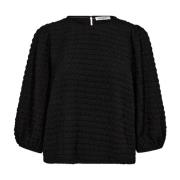 Gestructureerde Zwarte Blouse Top & T-Shirt Co'Couture , Black , Dames