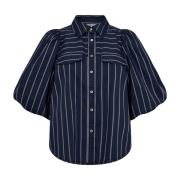 Gestreepte Puff Shirt Blouse Navy Co'Couture , Multicolor , Dames