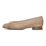 Beige Suède Loafers met Metalen Embleem Hassia , Beige , Dames