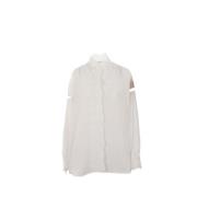 Witte Zijden Blouse met Kantborduurwerk Ermanno Scervino , White , Dam...