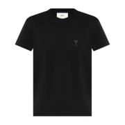 T-shirt met logo Ami Paris , Black , Dames