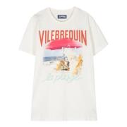 Roomwit Katoenen T-shirt Logo Print Vilebrequin , White , Heren