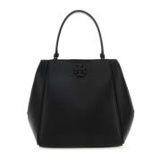 Stijlvolle Zwarte Leren Handtas Tory Burch , Black , Dames