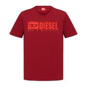 T-shirt met logo Diesel , Red , Heren