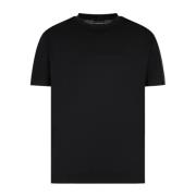 Zwarte Lyocell Logo T-Shirt Korte Mouw Emporio Armani , Black , Heren