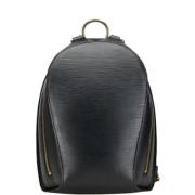 Pre-owned Leather backpacks Louis Vuitton Vintage , Black , Dames