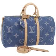 Pre-owned Canvas louis-vuitton-bags Louis Vuitton Vintage , Blue , Dam...