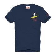 Snoopy Surfer T-Shirt MC2 Saint Barth , Blue , Heren
