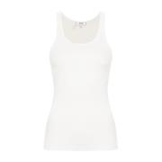 Mouwloze Ribgebreide Top Agolde , White , Dames