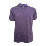 Paarse polo met korte mouwen en all-over logo lettering Emporio Armani...