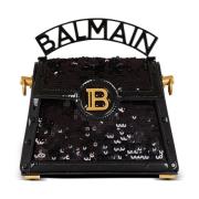 B-Buzz Dynasty Kleine tas in lakleer en pailletten Balmain , Black , D...