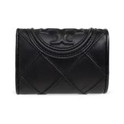 Leren portemonnee met logo Tory Burch , Black , Dames