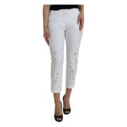 Luxe Witte Tapered Broek Dolce & Gabbana , White , Dames