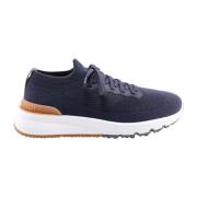 Stijlvolle Wol Sneakers voor Heren Brunello Cucinelli , Blue , Heren