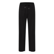 Zwarte Elastische Taille Broek Straight-Leg InWear , Black , Dames