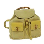 Pre-owned Leather backpacks Gucci Vintage , Yellow , Dames