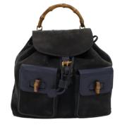 Pre-owned Suede backpacks Gucci Vintage , Black , Dames