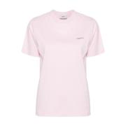 Roze Jersey Crew Neck Logo Top Coperni , Pink , Dames