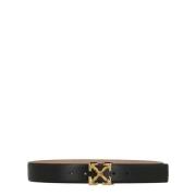 Pijl Leren Riem H35 Off White , Black , Dames