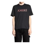 Gradient Logo T-shirt Amiri , Black , Heren
