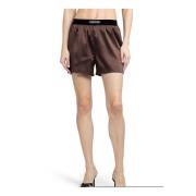 Donkerbruine Logo Taille Shorts Tom Ford , Brown , Dames