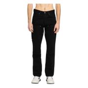 Zwartgewassen Denim Timmerman Jeans met Werkkleding Patches Amiri , Bl...