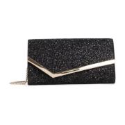 Zwarte Glitter Stof Schoudertas Jimmy Choo , Black , Dames