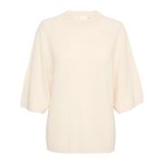 Oversize Tshirt Strik Whisper White Melange InWear , Beige , Dames