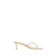 Goudnappa Leren Stiletto Hak Sandaal Manolo Blahnik , Yellow , Dames