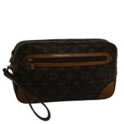 Pre-owned Canvas clutches Louis Vuitton Vintage , Brown , Dames