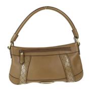 Pre-owned Leather shoulder-bags Burberry Vintage , Beige , Dames