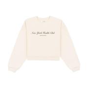 Creme Cropped Crewneck Sweatshirt Sporty & Rich , Beige , Dames