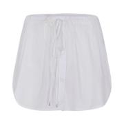 Witte Katoenen Trekkoord Rok Me-Fui , White , Dames