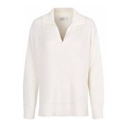 Gebreide top met V-hals en zachte kraag Masai , White , Dames