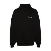 Zwarte Katoenen Jersey Hoodie Sweater Balenciaga , Black , Dames