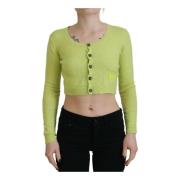 Luxe Cashmere Knoop Front Top Dsquared2 , Green , Dames