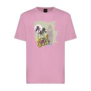 T-Shirt MET Grafische Print F**k , Pink , Heren